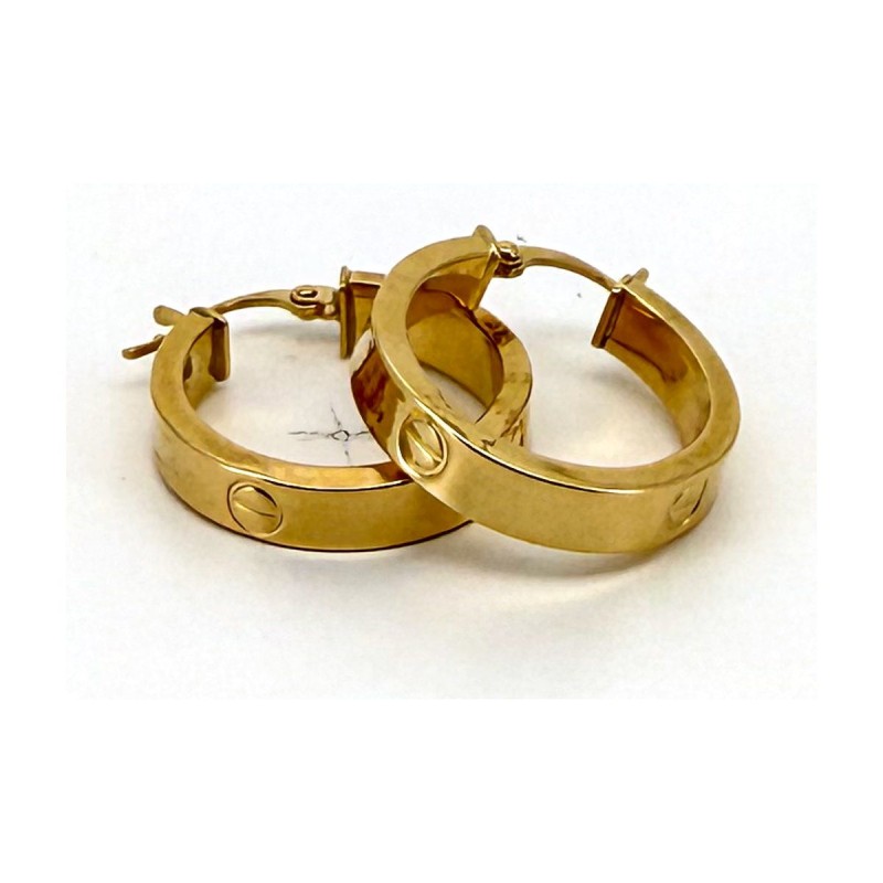Pendientes aros cartier de oro 18k